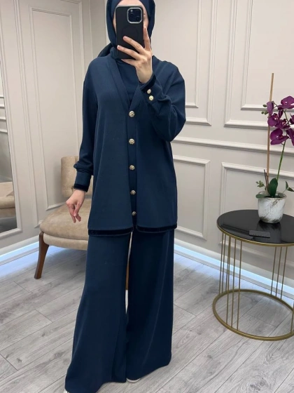 Lisa Exclusive 6055 Lacivert Fitilli İkili Takım