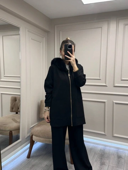 Lisa Exclusive 6074 Siyah Kürklü Takım