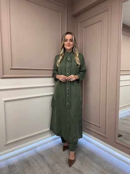 Lissmore 5956 Haki Fermuar Detaylı Kap