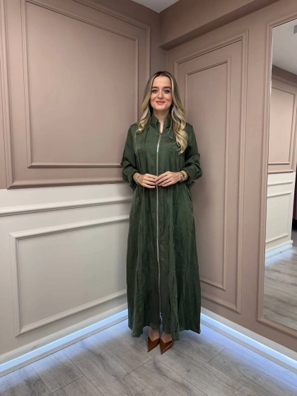 Lissmore 5994 Haki Fermuarlı Elbise