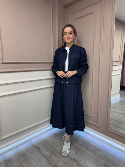 Magazin 7400 Lacivert Kot Etekli Takım