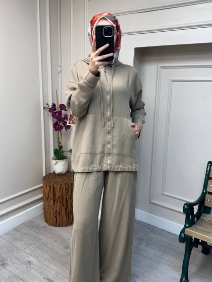 Magazin 7433 Vizon Önü Fermuarlı Tensel Kot Takım