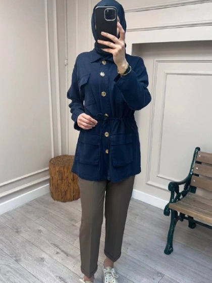 Magazin 7482 Lacivert Tensel Ceket