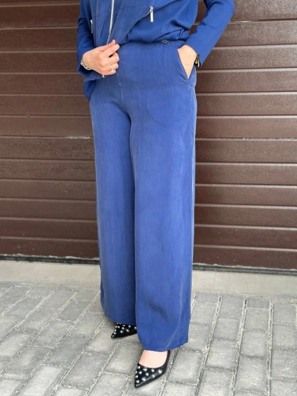 Miss Dalida T26Y7010 Mavi Cupro Cepli Pantolon Etek