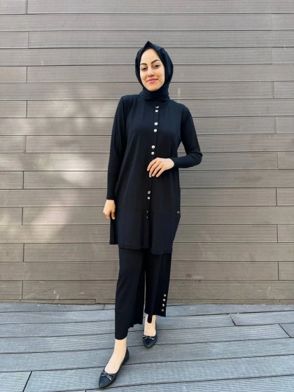 Missa MSTKM0003 Siyah Üçlü Pantolonlu Takım