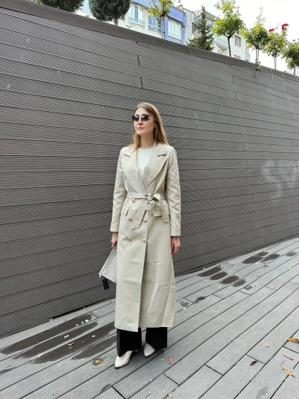 Missemramiss T4551 Bej Rosa Blazer Trençkot