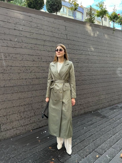 Missemramiss T4551 Haki Rosa Blazer Trençkot