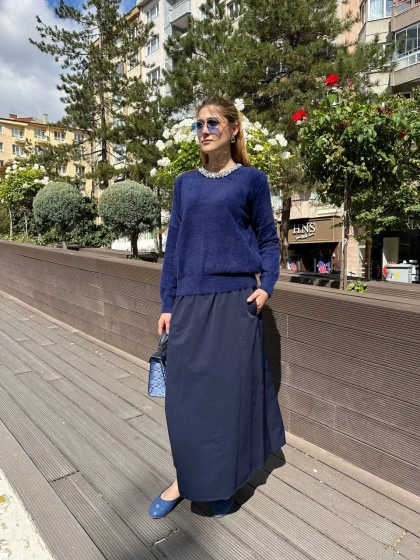 Missemramiss T4574 Lacivert Angora Kazak