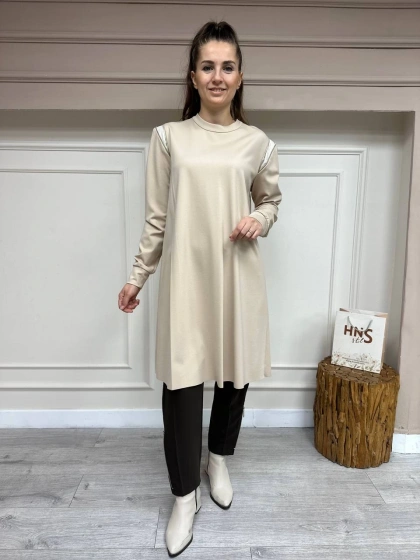 Misswhence 31115 Kahverengi Yan Detaylı Pantolon