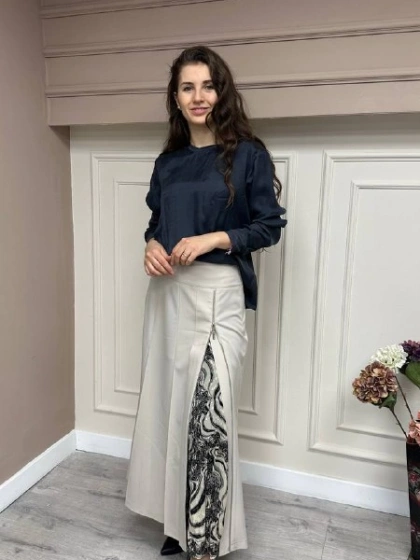 Misswhence 33904 Taş Önü Fermuar Ve Detaylı Etek