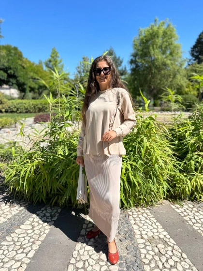 Misswhence 34029 Bej Kısa Tunik