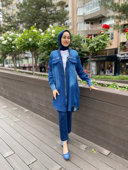 Misswhence 35404 Lacivert Ara Boy Kot Kap