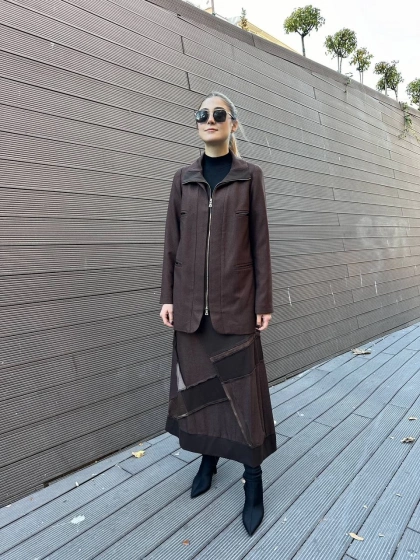 Misswhence 36206 Kahverengi Ceket