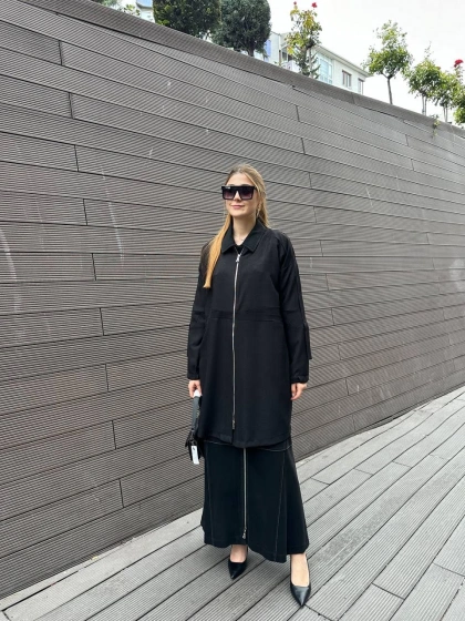 Misswhence 36407 Siyah Mevsimlik Gömlek Kap