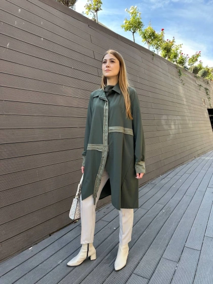 Misswhence 36412 Haki Çıtçıtlı Gömlek Kap