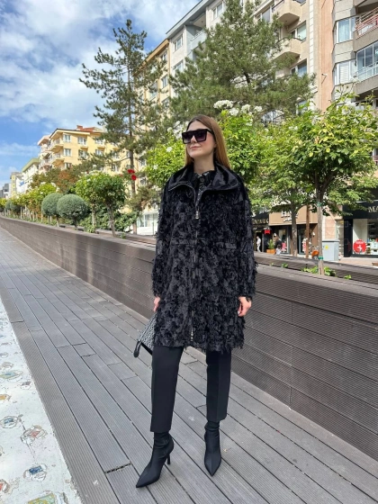 Misswhence 36413 Siyah Kadife Kap