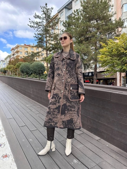 Misswhence 36416 Kahverengi Triko Kap