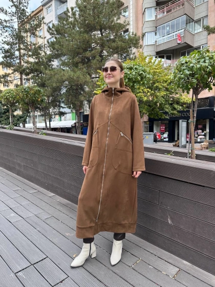 Misswhence 36510 Taba Cep Detaylı Süet Kap