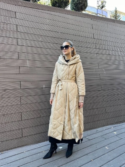 Misswhence 36522 Taş Fermuar Detaylı Şişme Kaban