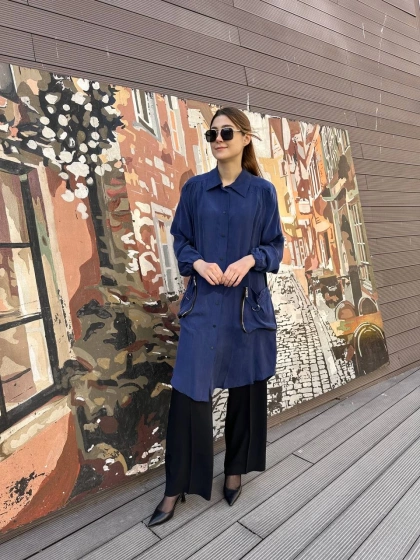 Misswhence 37302 İndigo Gömlek