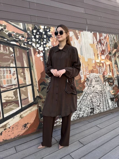 Misswhence 37302 Kahverengi Gömlek