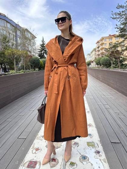 Misswhence 37401 Tarçın Keten Kap