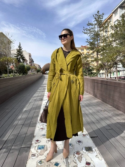 Misswhence 37401 Yeşil Keten Kap