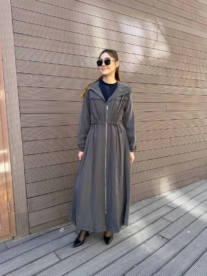 Misswhence 37504 Gri Büzgü Detaylı Kap