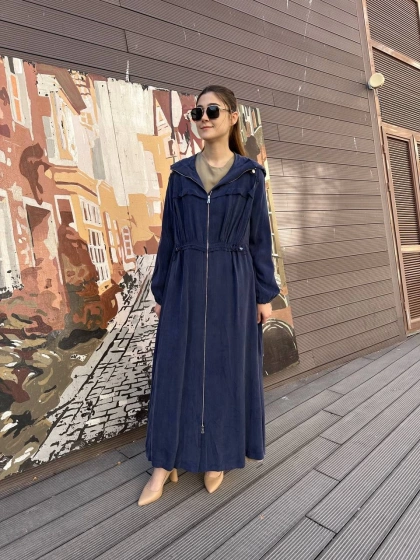 Misswhence 37504 İndigo Büzgü Detaylı Kap