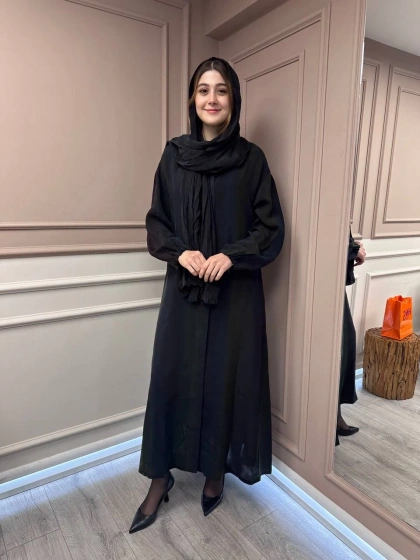 Misswhence 37514 Siyah Desenli Şal Detaylı Kap