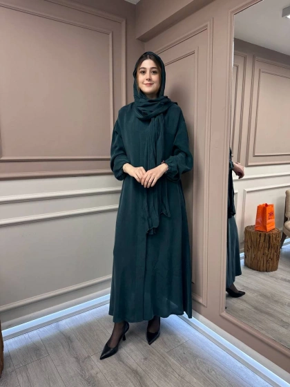 Misswhence 37514 Yeşil Şal Detaylı Kap