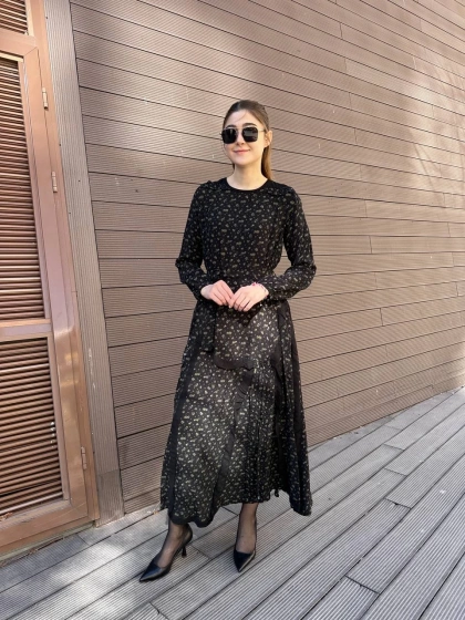 Misswhence 37813 Siyah İpek Elbise