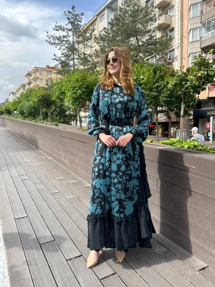 Misswhence 37832 Turkuaz Elbise