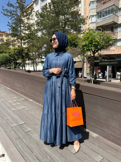 Misswhence 37842 Lacivert Tensel Elbise