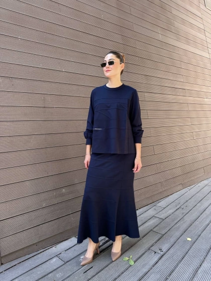 Misswhence 38006 Lacivert Fermuar Detaylı Takım