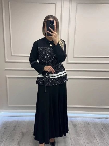 Misswhence 38027 Siyah Etekli Takım