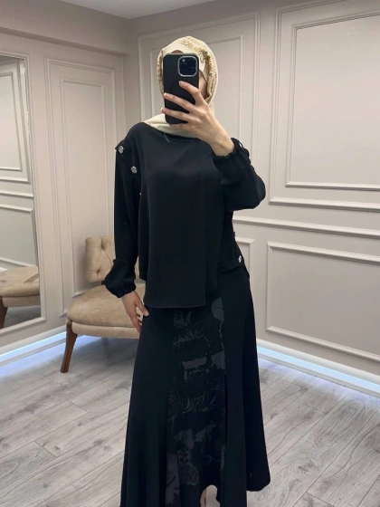 Misswhence 38032 Siyah Etekli Takım