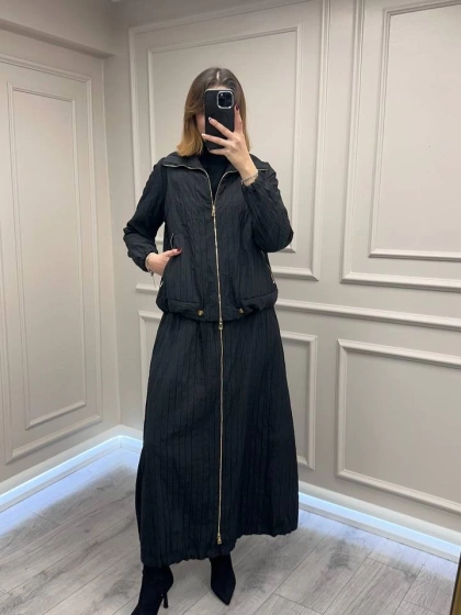 Misswhence 38216 Siyah Tafta Etek Takım