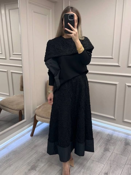 Misswhence 38219 Siyah Dantelli Takım