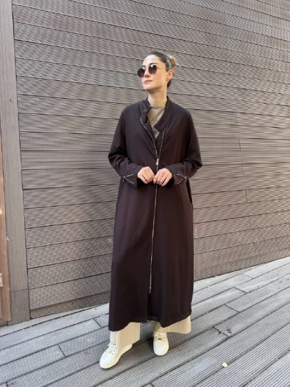 Misswhence 38404 Kahverengi Nervür Detaylı Kap