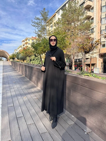 Misswhence 38404 Siyah Nervür Detaylı Kap