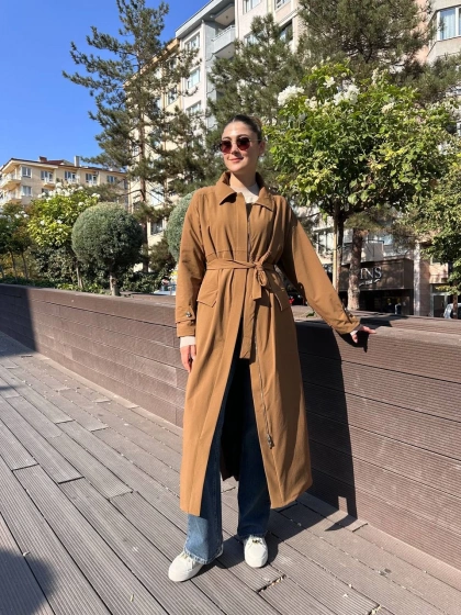 Misswhence 38500 Camel Cep Detaylı Kap