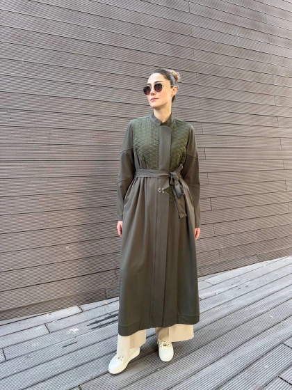 Misswhence 38527 Haki Kapitone Detaylı Kap