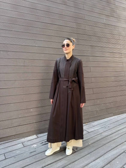 Misswhence 38527 Kahverengi Kapitone Detaylı Kap