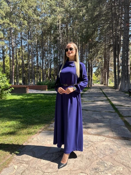 Misswhence 38800 Mor Kadife Detaylı Elbise