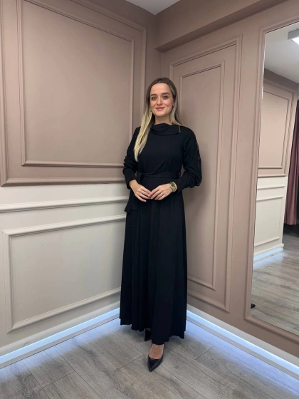 Misswhence 38803 Siyah Fermuar Detaylı Elbise