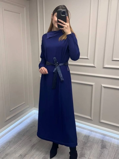 Misswhence 38822 Mor Fermuar Detaylı Elbise