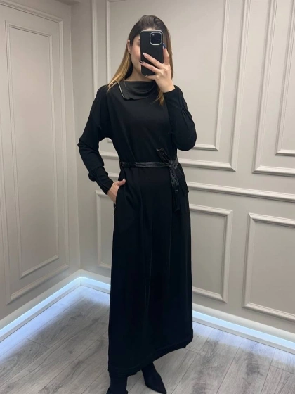 Misswhence 38822 Siyah Fermuar Detaylı Elbise