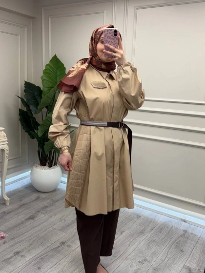 Misswhence 39305 Camel Kemerli Tunik