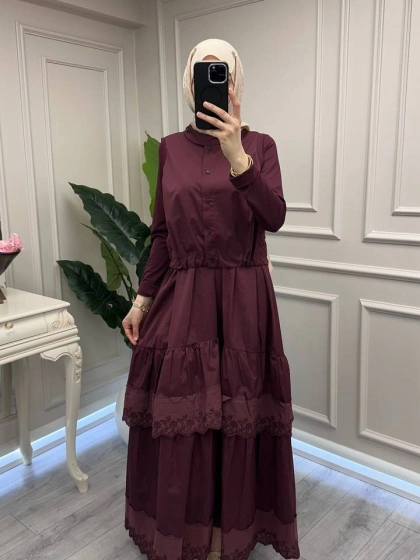 Misswhence 39834 Bordo Yelekli Elbise